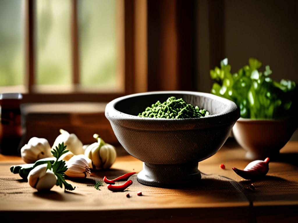Granite mortar and pestle