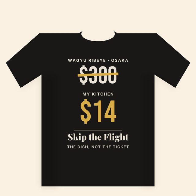 $300 → $14 price-shock tee